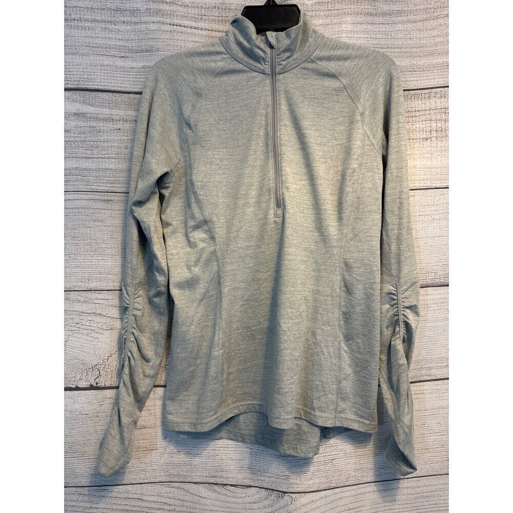 Lucy Long Sleeve Half Zip Ruched Thumbhole Pullover Size S
